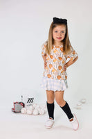 Out to the Ballgame Floral Basic Tee + Skirted Bummies